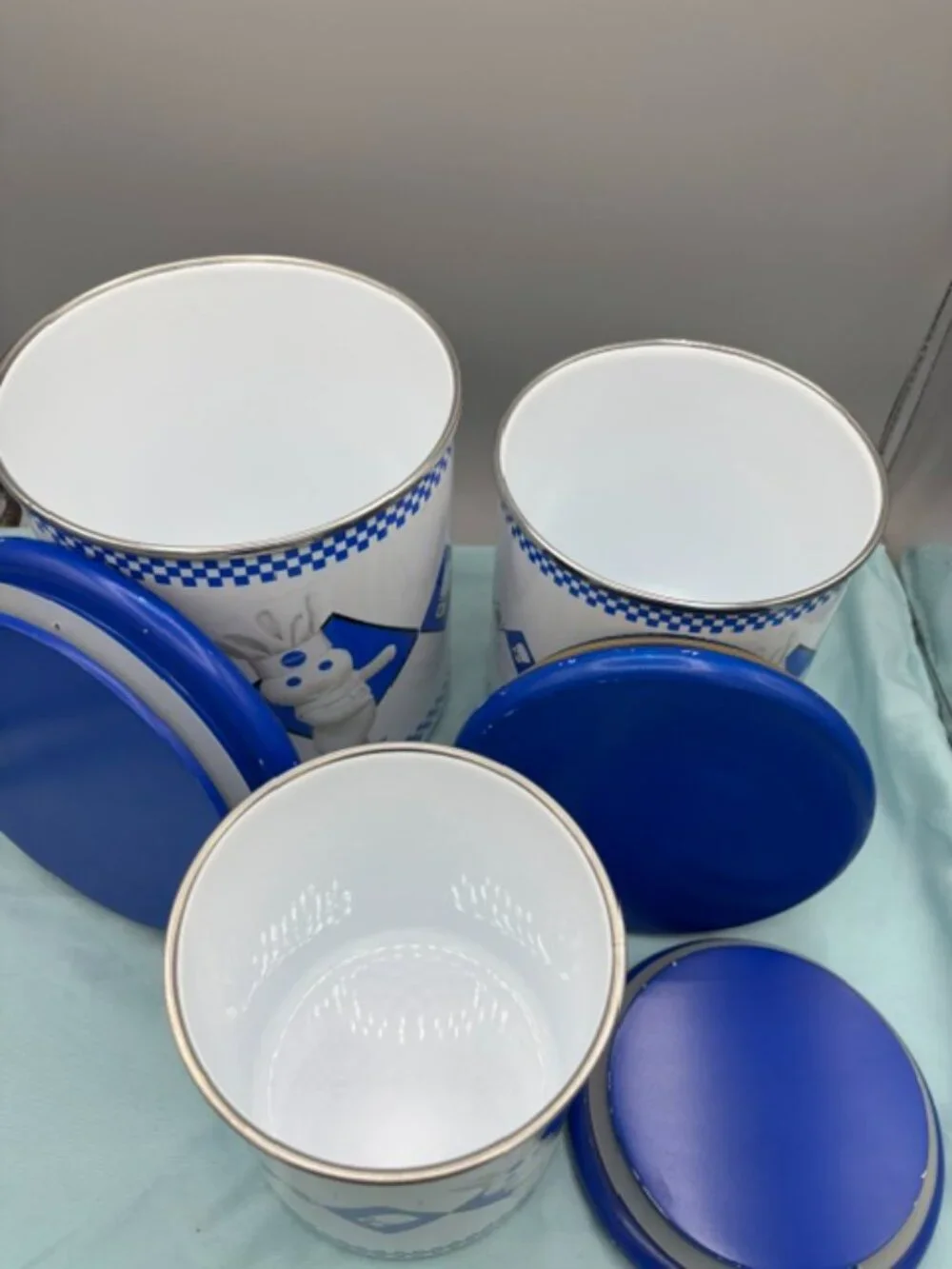 Pillsbury Company Metal Enamel Canister Set Collectible 2002 W/Lids